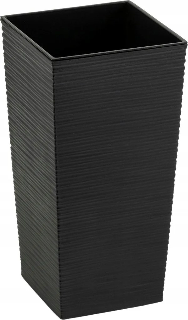 Sada 3 ks květináčů Porto Riflo 57x29,5/46x24,7/36,6x18,9 cm černá