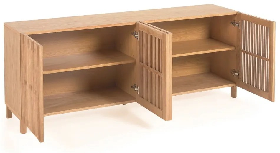 Nízka komoda v dekore duba v prírodnej farbe 180x72 cm Beyla – Kave Home