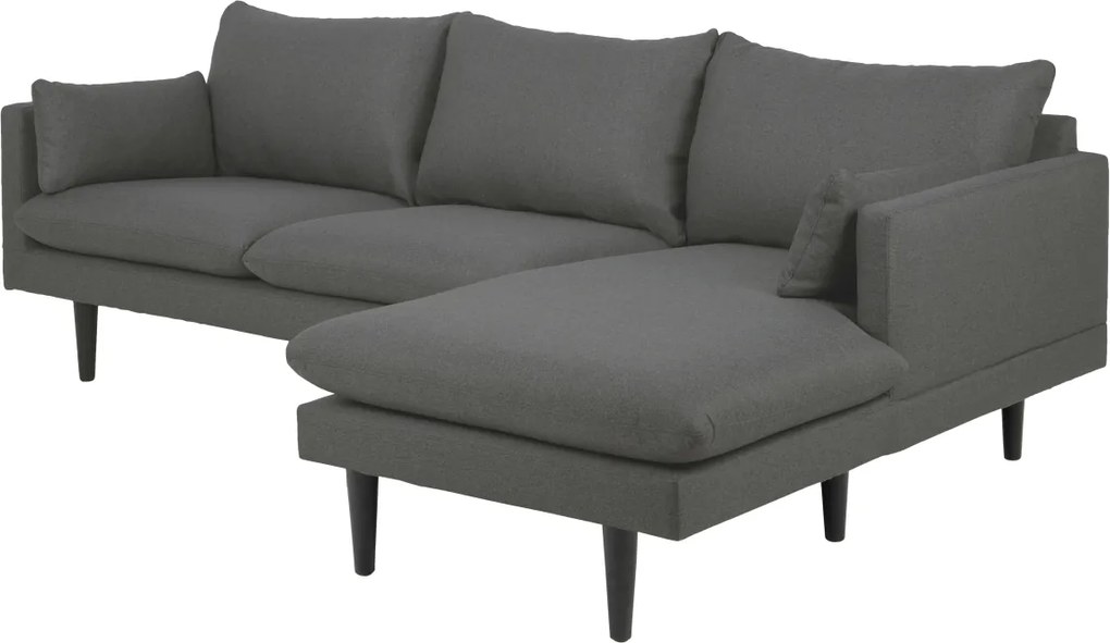 Dizajnová sedacia súprava Nanjala 242 cm pravá, tmavo šedá