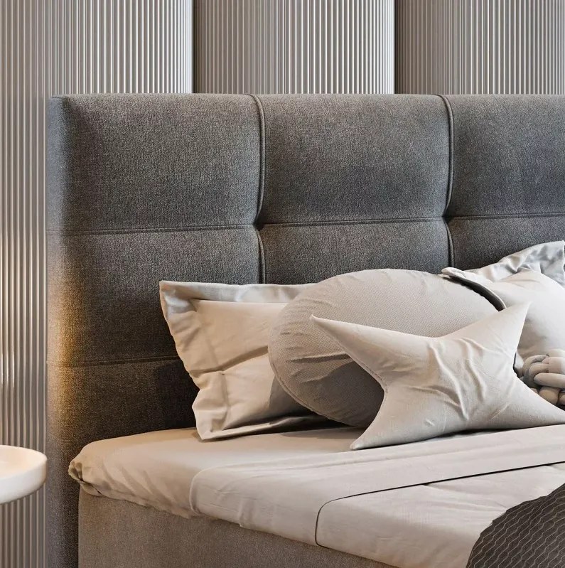 Čalúnená posteľ boxspring GLORIEN 160x200 cm purpurová Matrac: Bonell pružinová matrac