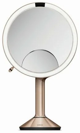 Simplehuman Kozmetické LED zrkadlo Sensor TRIO, zväčšenie 1x/5x/10, rose gold