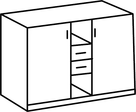 Široká komoda Cariba, dub san remo/biela