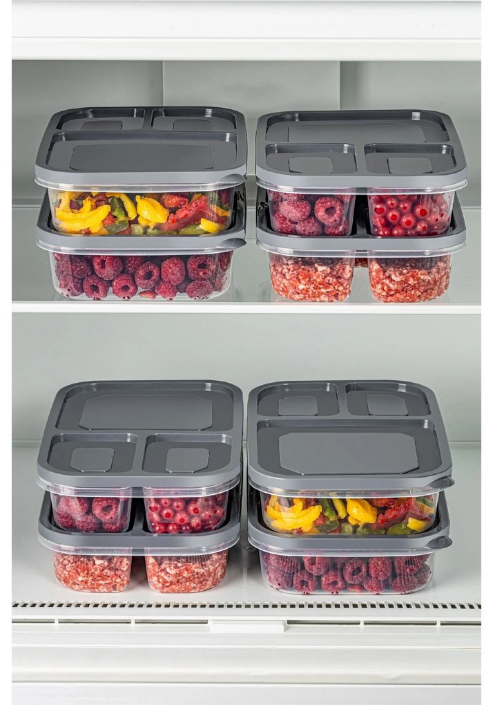 Súprava 8 ks potravinových boxov LUY antracitová