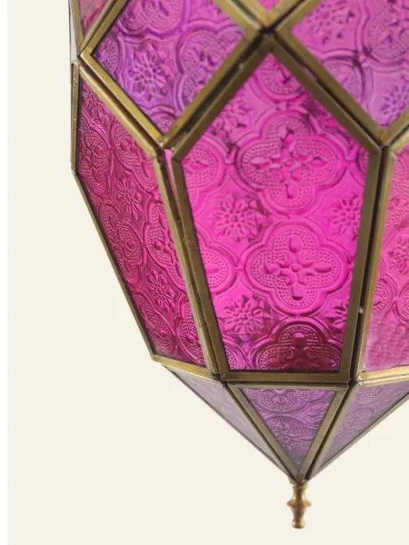 Orientálna závesná lampa SELLIMA - ružovo fialová