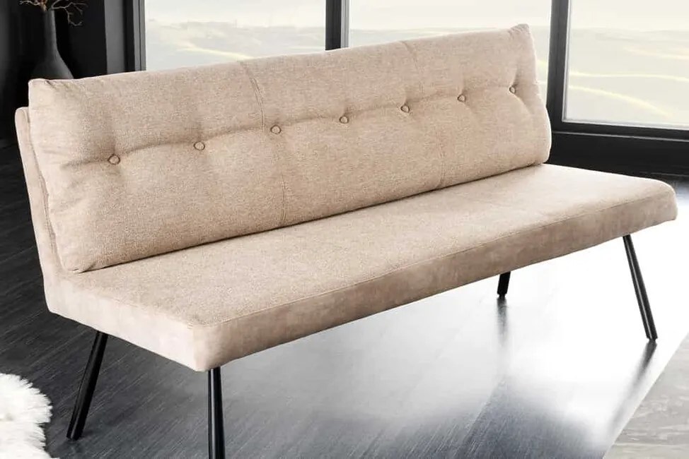 Dizajnová čalúnená lavica s taštičkovými pružinami Avignon šampanská béžová 160cm