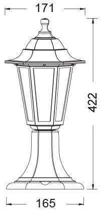 ACA Lighting Vonkajší lampáš PLGQ3R max. 40W/E27/IP44, hnedá