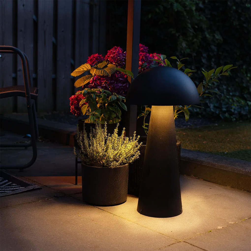 Vonkajšia stojaca lampa čierna 65 cm - Mushroom