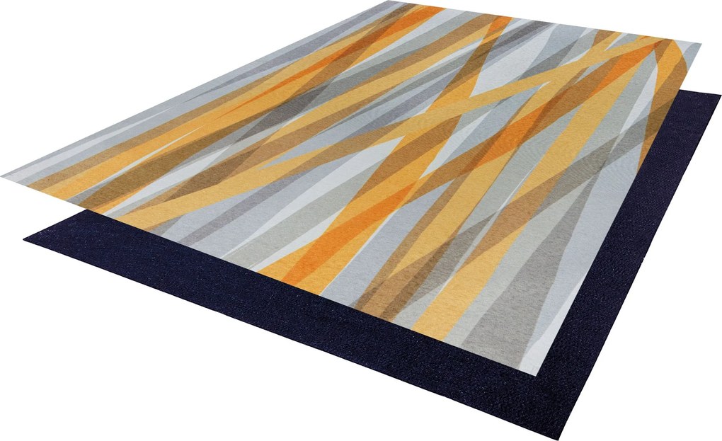 AKCIA: 170x240 cm Kusový koberec Match Isabella Stripe Grey/Ochre, žltá, chodba / predsieň, Flair Rugs
