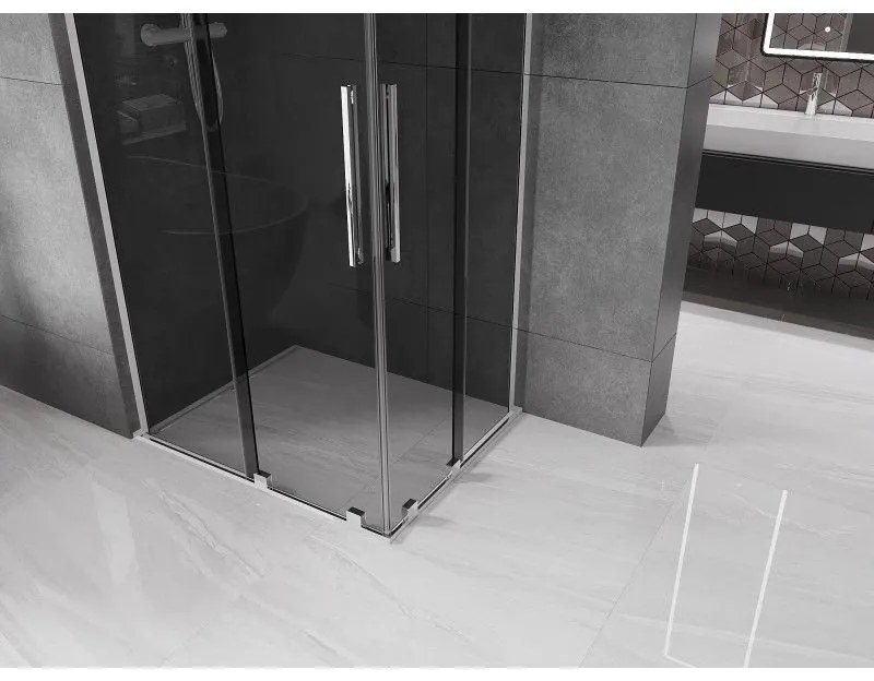 Mexen Velar L Duo, sprchový kút s posuvnými dverami 100 x 90 cm, 8mm šedé sklo, chrómová, 871-100-090-02-43-01