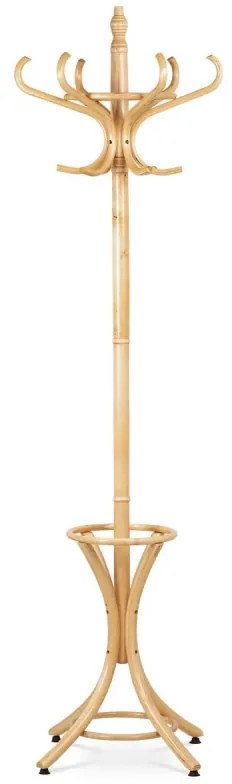 Věšák dřevěný stojanový, masiv topol a bříza, přírodní odstín, výška 185 cm