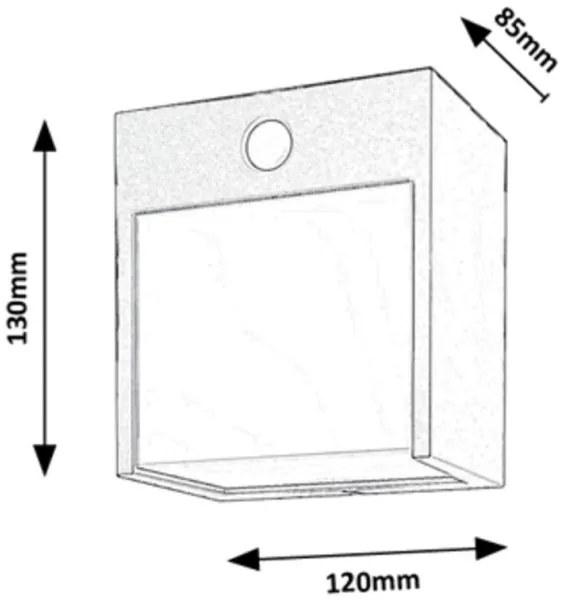 Rabalux 7478-LED Vonkajšie nástenné svietidlo so senzorom BALIMO LED/12W/230V IP44