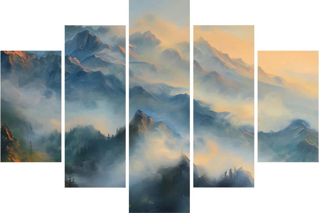 Obraz - Maľovaná horská krajina (150x105 cm)