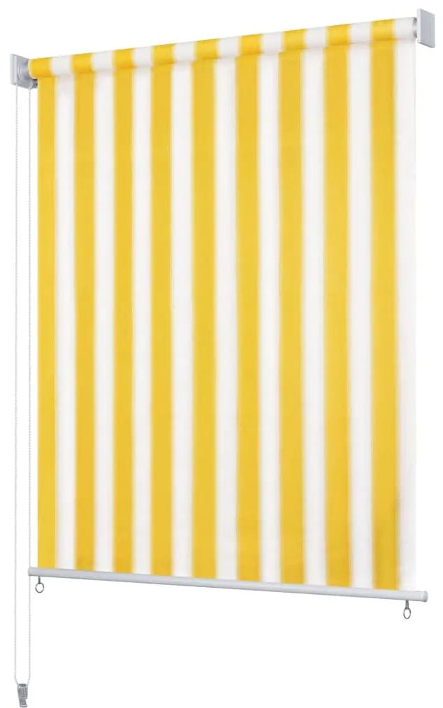 vidaXL Vonkajšia zatemňovacia roleta, 300x140 cm, žlté a biele pásiky