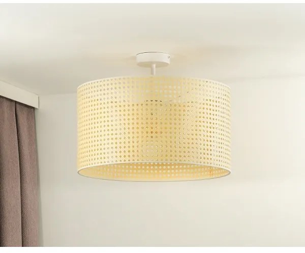 Duolla - Prisadený luster ROLLER RATTAN 1xE27/15W/230V pr. 45 cm béžová