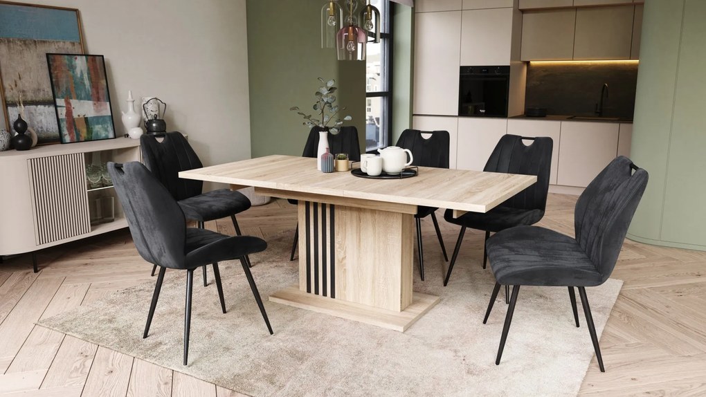 LEONEL Dub Sonoma – MODERNÝ ROZKLADACÍ STÔL AŽ DO 180 cm!