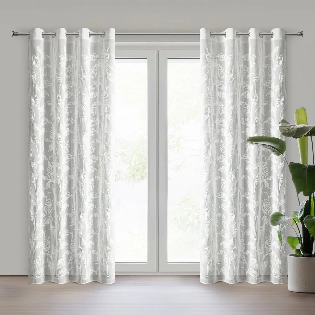 ZÁVES NA KRÚŽKOCH HOLI 140X250 CM LISTY