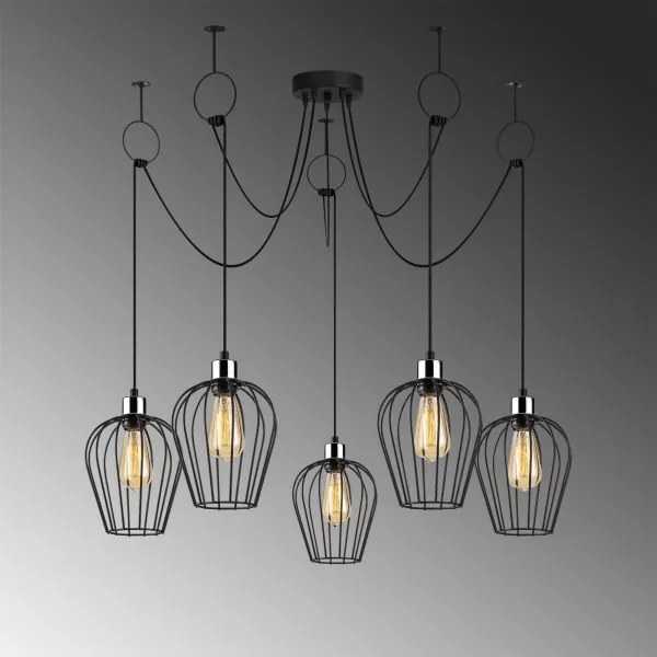 Luster na lanku TEL 5xE27/40W/230V pavúk