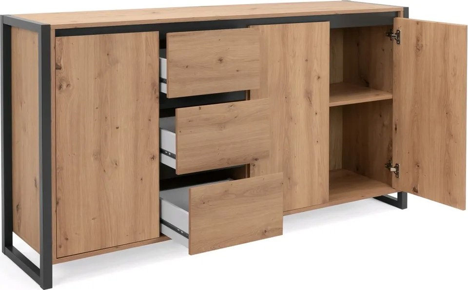 Široká komoda Denver, dub artisan/antracit