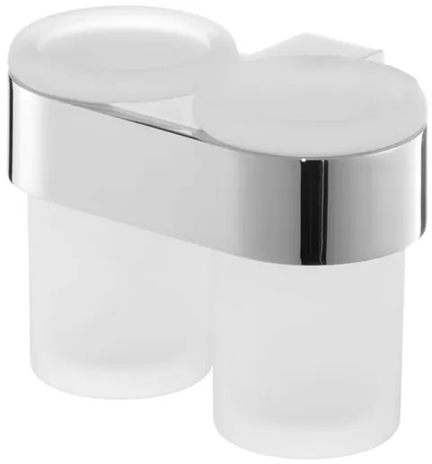 BISK Erga Futura, dvojitý pohár na zubné kefky, chrómová, ERG-02988