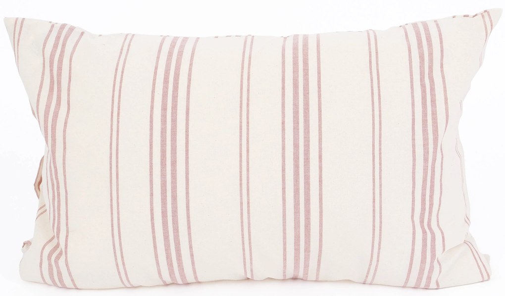 Bavlnená obliečka na vankúš Natural 40 × 60 cm - Prúžky červené