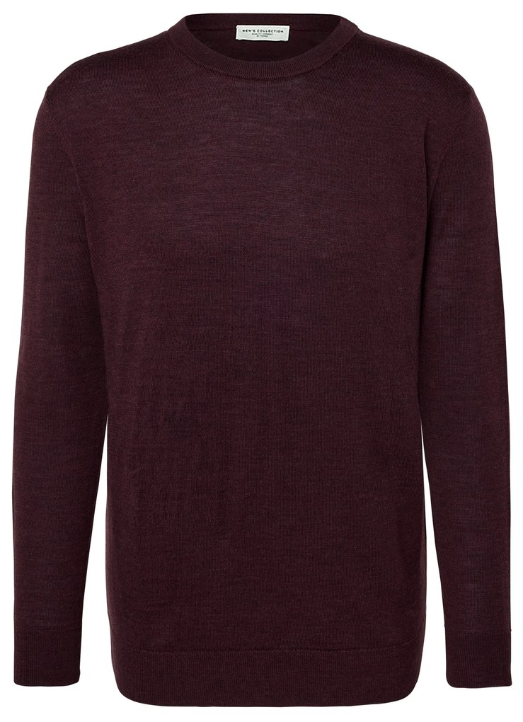 Pulóver z vlny merino, tmavočervený s melírom