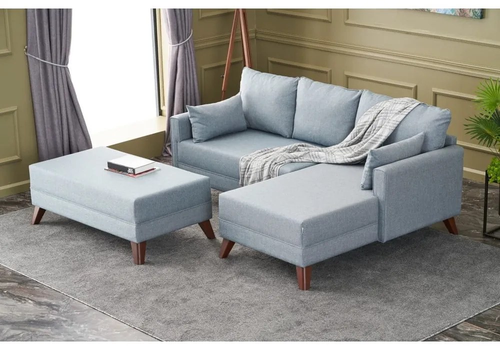 Svetlomodrá rohová pohovka (pravý roh) Bella – Balcab Home