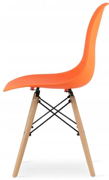 Jedálenský stôl TODI biely 80 cm s tromi stoličkami OSAKA oranžové