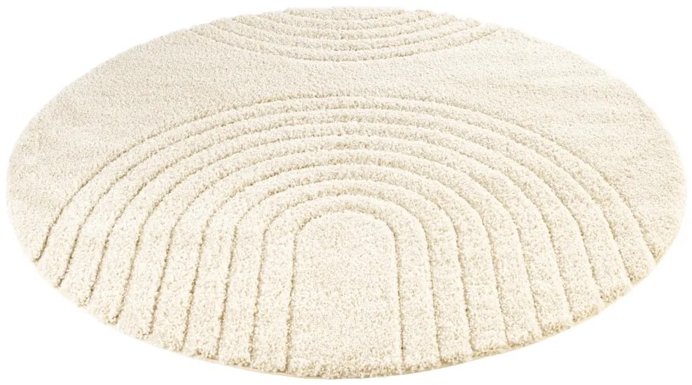Hanse Home, Kusový koberec Norwalk 105104 cream kruh, 160x160 (priemer) kruh, biela, obývacia izba