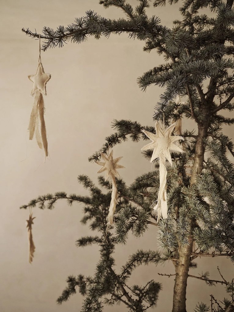 ferm LIVING Vianočná ozdoba z organickej bavlny Vela set 4 ks