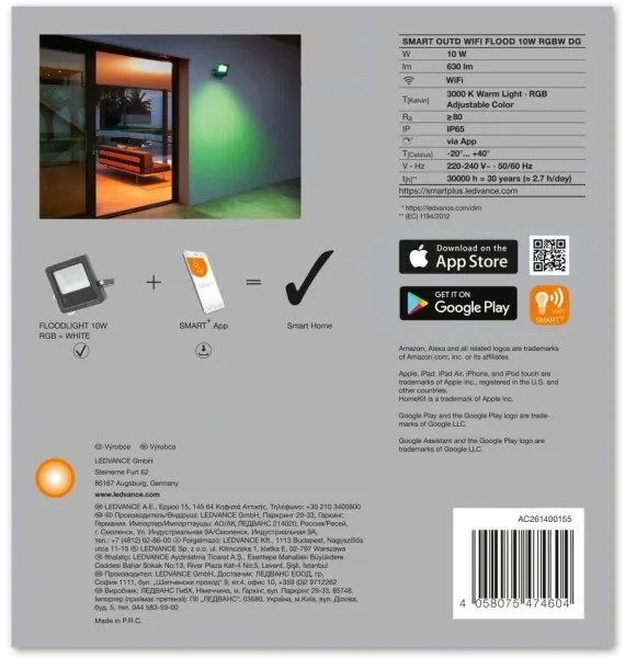 Ledvance - LED RGBW Reflektor SMART+ FLOOD LED/10W/230V IP65 Wi-Fi