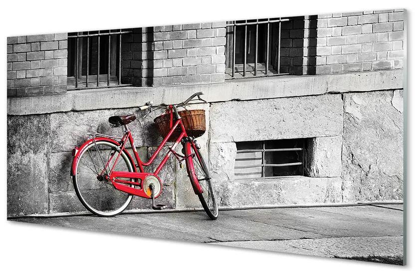 Nástenný panel  Červené koleso s košíkom 140x70 cm