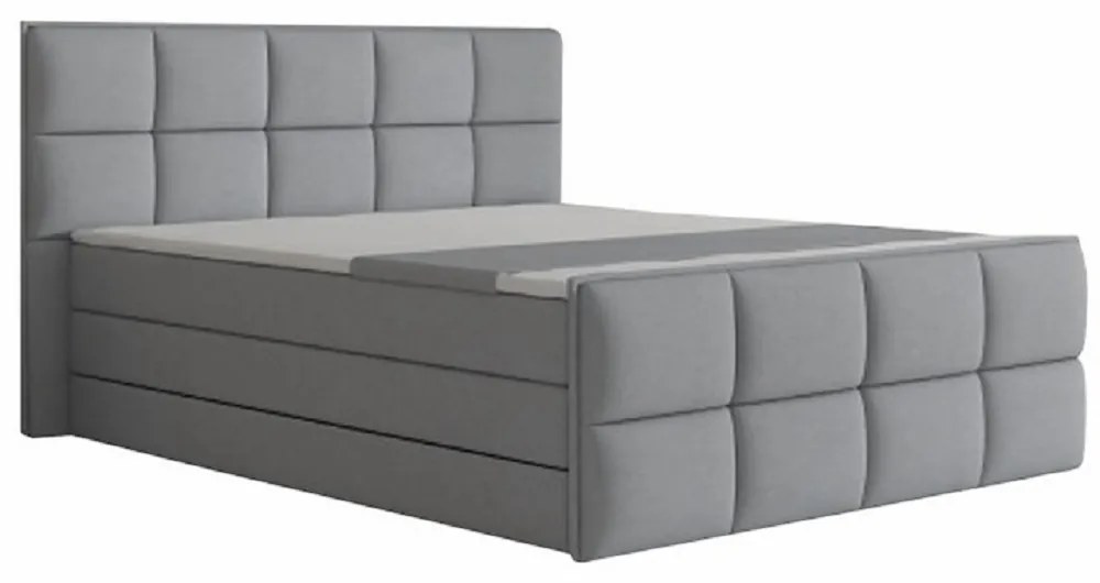 Komfortná posteľ, sivá látka, 160x200, RAVENA MEGAKOMFORT VISCO