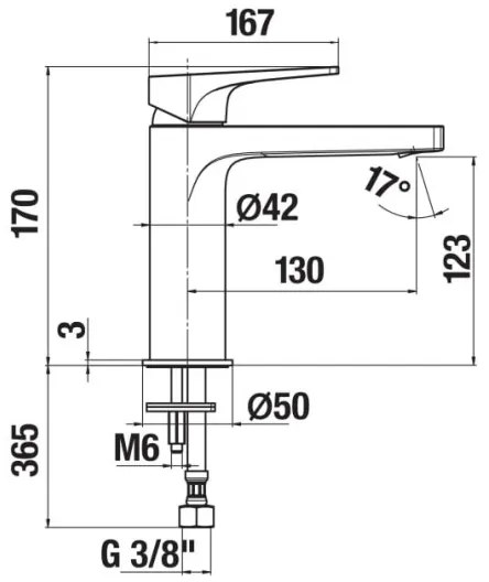 JIKA H3111X10041201 - Umývadlová batéria CUBITO 17 cm lesklý chróm