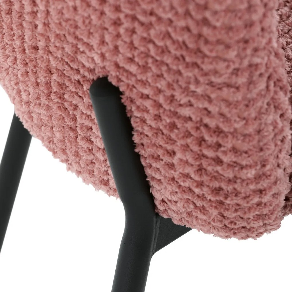 Súprava jedálenských stoličiek Bouclé CT-W1077PINK2, 4 ks