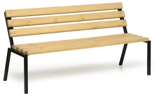 Vonkajšia lavička stohovateľná, s operadlom, 1500 mm, dub svetlý