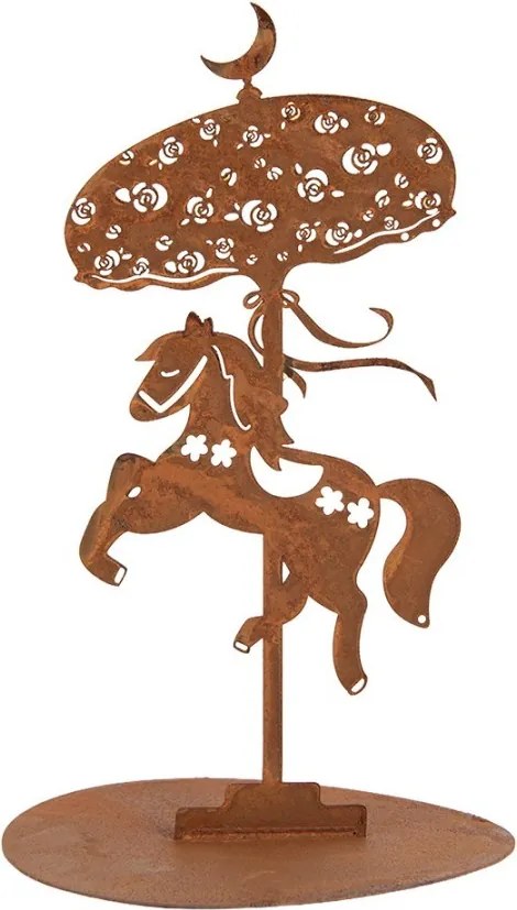 Rustikálna hrdzavá dekorácia koník Horse Rust - Ø 14*22 cm