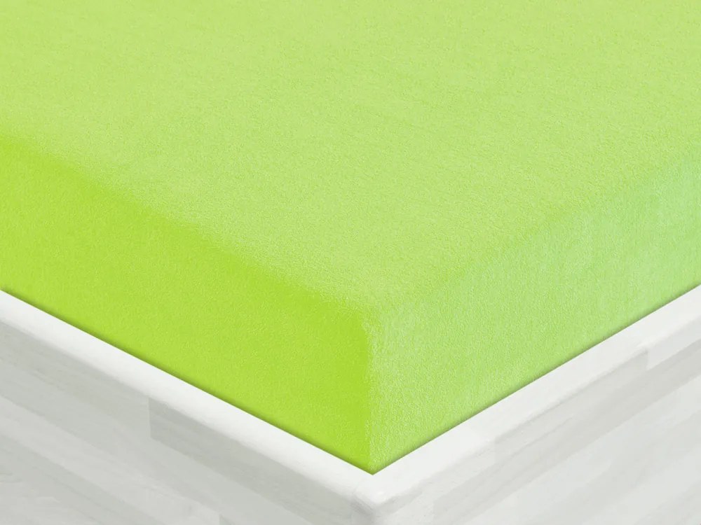 Froté napínacie prestieradlo FR-019 Žiarivo zelené 160 x 200 - výška 20 cm