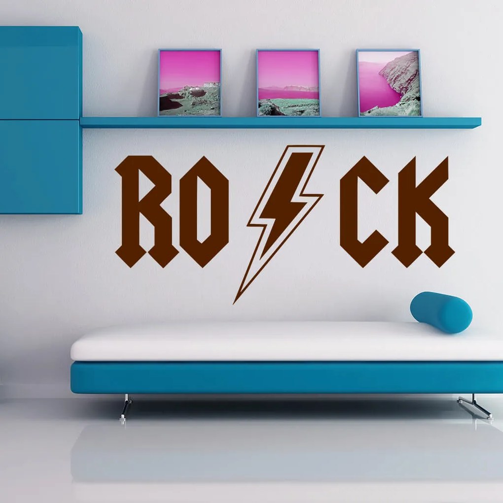 Veselá Stena Samolepka Rock Farba: modrá, Veľkosť: 60 x 30 cm