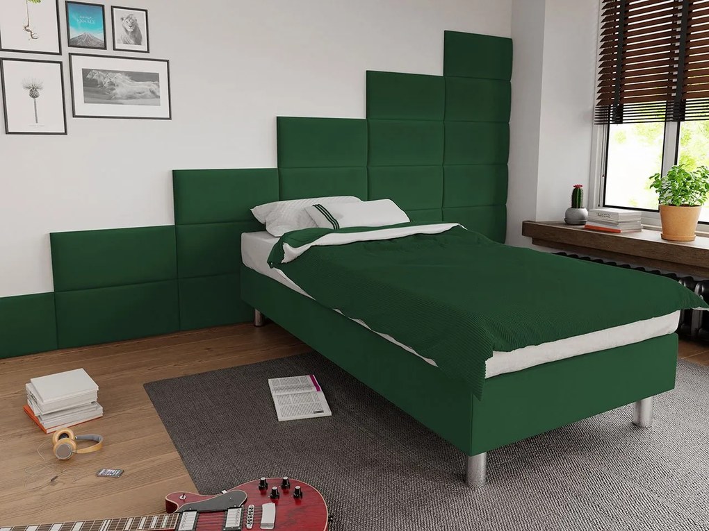 Čalúnená jednolôžková posteľ Estelle B, Dostupné poťahy: ekokoža Soft 011 (čierna), Rozmer postele: 120x200
