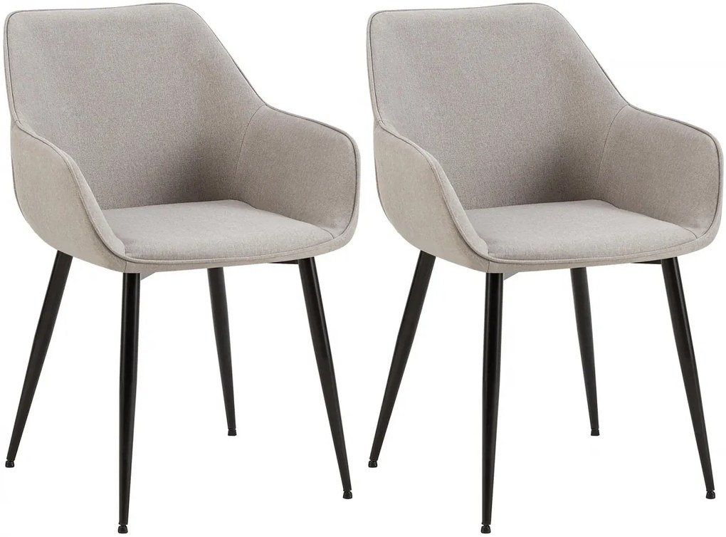 Set 2 jedálenských stoličiek látka Vessa - svetlo šedá