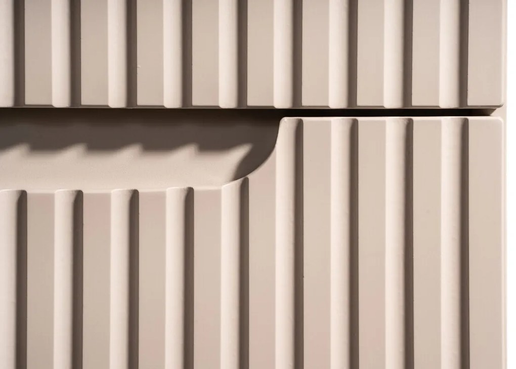 Kúpeľňová zostava Nova Cashmere s doskou, umývadlami a skrinkami 120 cm kašmírová/biela