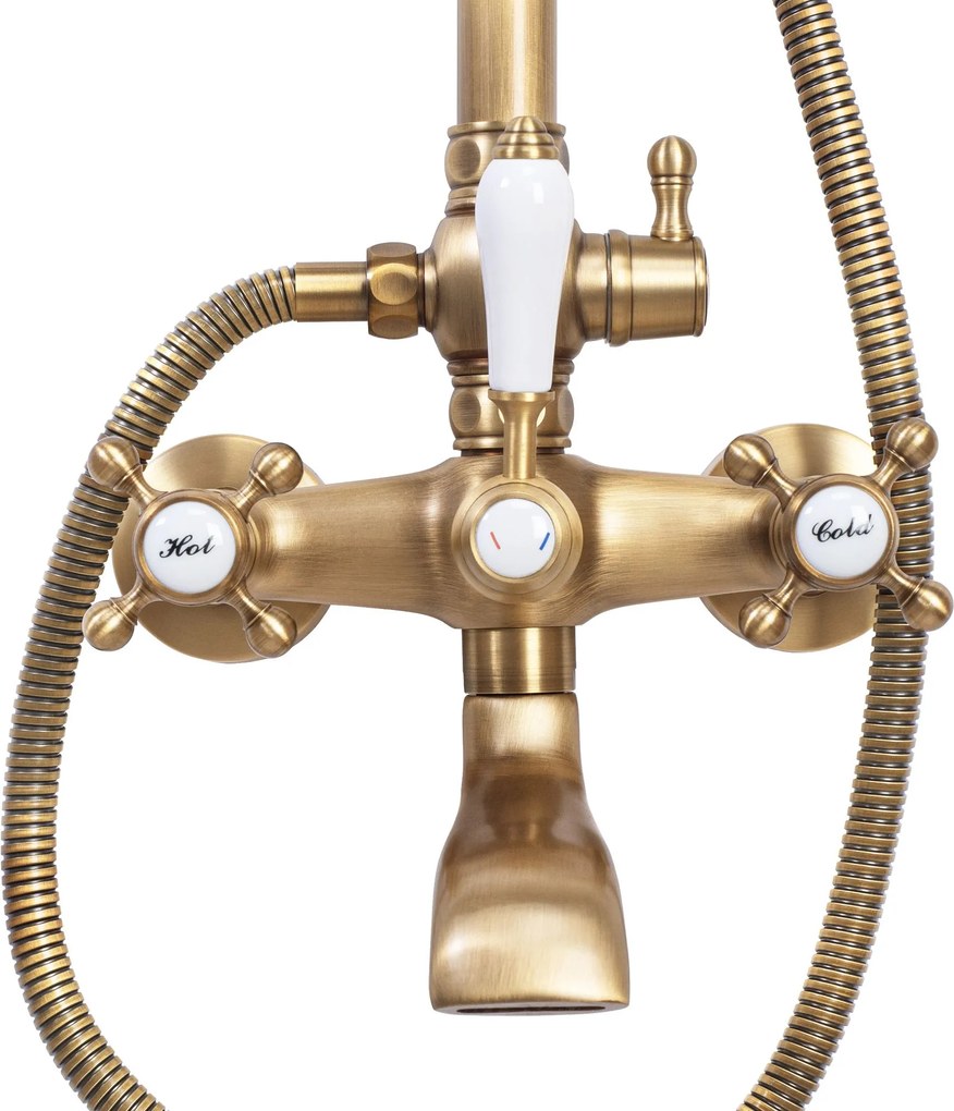 Rea Bergamo, sprchový set v retro štýle, antická bronz, REA-P5002