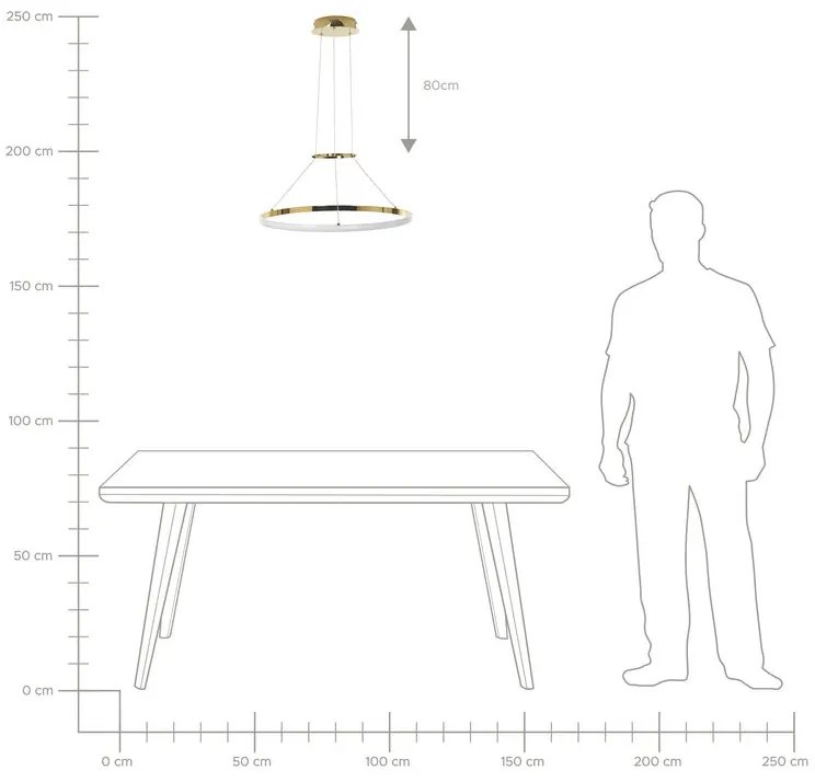 Závesná kovová LED lampa zlatá TANO Beliani