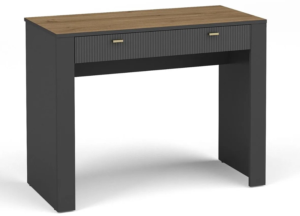 Toaletný stolík / písací stôl so zásuvkou, čierny MOSSA MO10