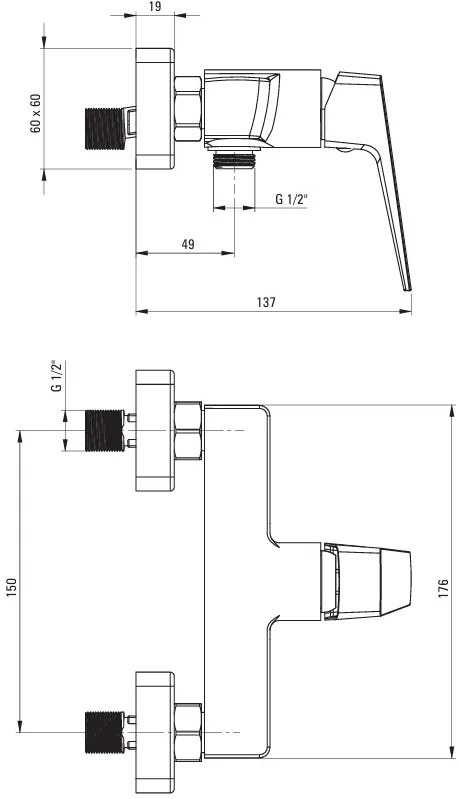 Deante Blur, sprchová batéria, biela matná, DEA-BQL_A40M