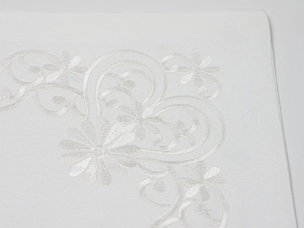 Dekoračná obliečka na vankúš BLOSSOM ORNAMENT 40x40 cm, biely
