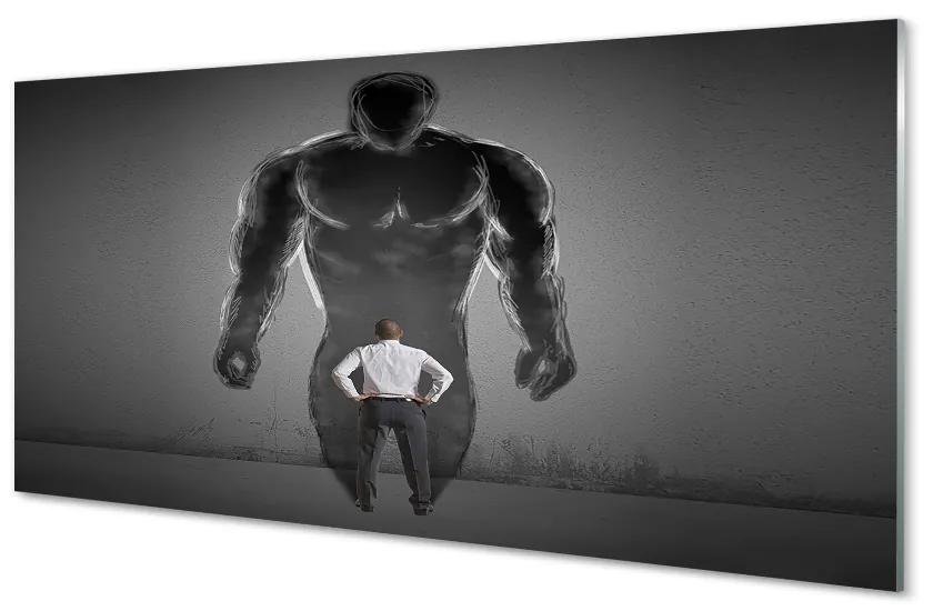 Obraz na skle muž svaly 100x50 cm