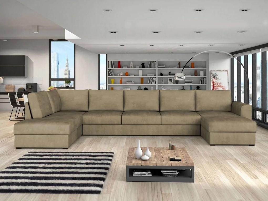Sedacia súprava Szafran Large, Dostupné poťahy: ekokoža Soft 017 + Lux 06, Strana: Pravá - U