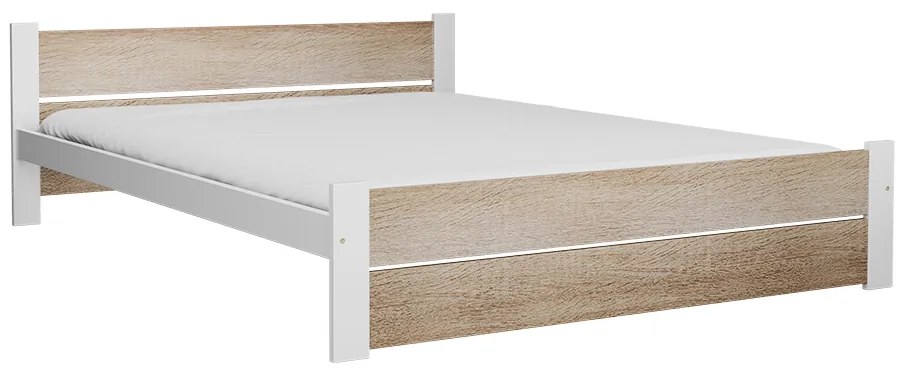 Posteľ IKAROS DOUBLE 120 x 200 cm, biela/dub sonoma Rošt: Bez roštu, Matrac: Matrac SOMMERA 18 cm