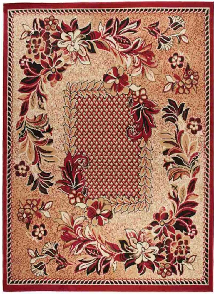 Kusový koberec PP Kvety červený, Velikosti 70x130cm